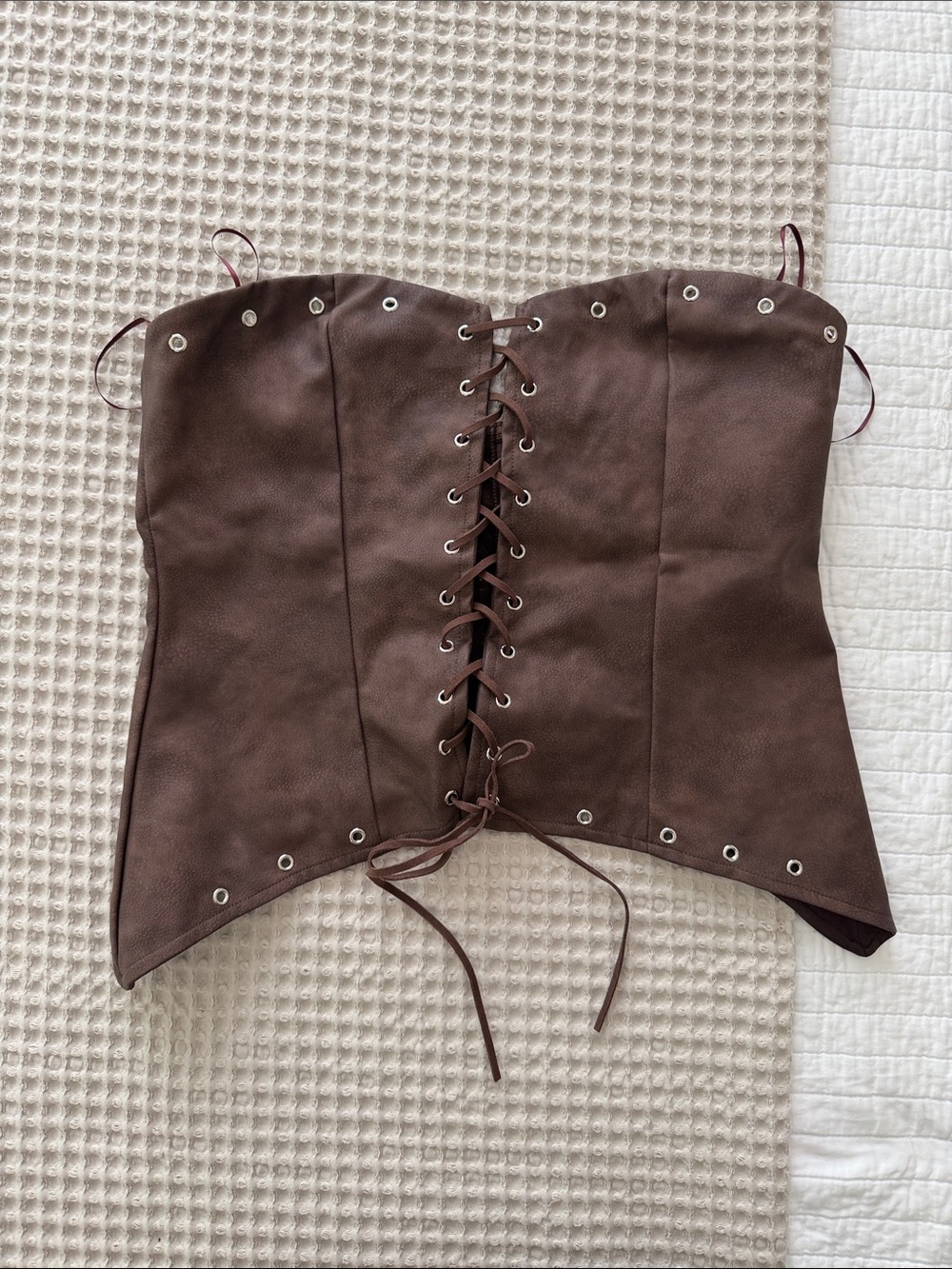 Windsor Brown Lace-Up Corset Top - Picture 2 of 3